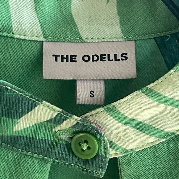 THE ODELLS WOMEN TOPS BLOUSES {$220} Poet Blouse Mystic Green Geometric Small - Picture 4 of 9